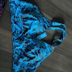 Younique Vibrant Blue Patterned Bikini Top